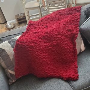 Blanket chenille red